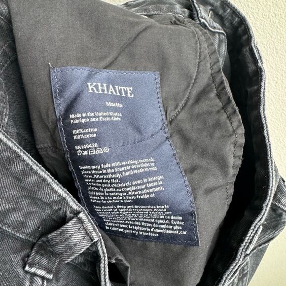 KHAITE Martin Straight Leg 90’s Black Gray Slouchy Relaxed High Rise Size 26 - Picture 6 of 8